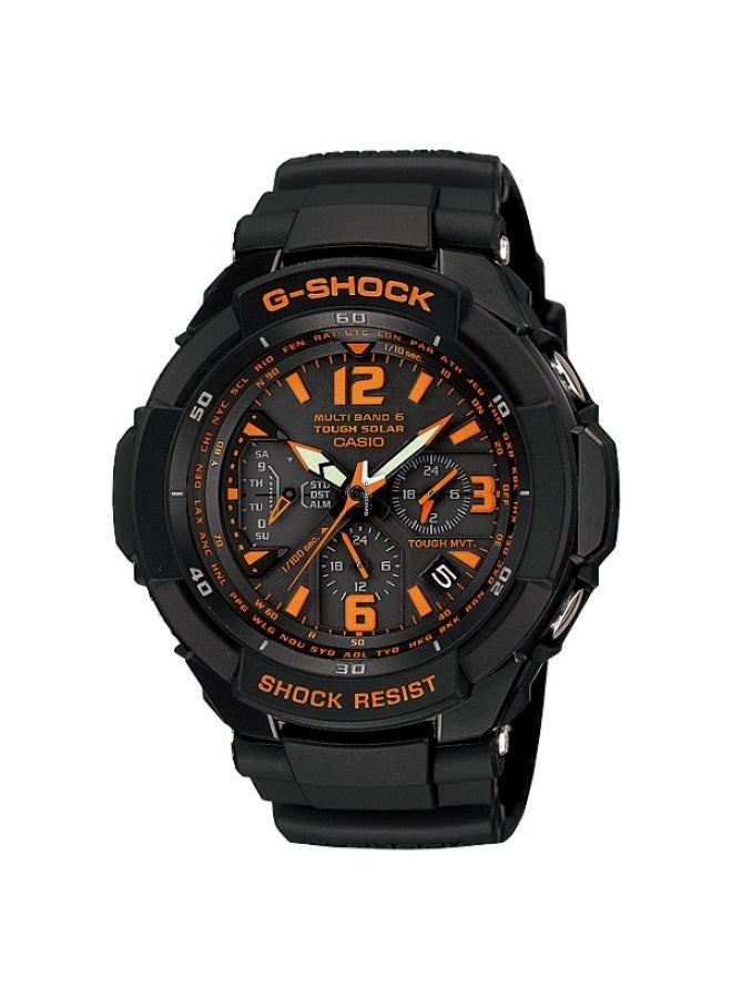 G-SHOCK Gravitymaster Solar Radio Controlled Aviator Analog Men’s Watch GW‑3000B‑1A, 49.8 mm Black & Orange Dial, Resin Band, 200 m WR - Image 2